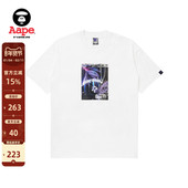 Aape旗舰店男装 春夏未来科技感猿人图案字母短袖 T恤1286XXK