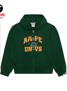 Aape旗舰店女装秋冬字母印花美式校园风潮流卫衣外套D321XXP