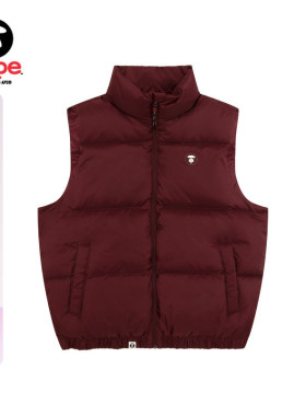 Aape旗舰店男装秋冬小标徽章简约休闲红色马甲羽绒服7721XXP