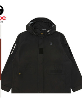 Aape旗舰店男装秋冬做旧猿人徽章潮流休闲连帽薄夹克外套7754XXP