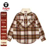 衬衫 Aape旗舰店男装 秋冬可拆卸帽格纹翻领潮流长袖 外套8549XXP