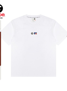 Aape联名RUSSELL男装秋冬经典徽章美式复古短袖T恤9786XXP