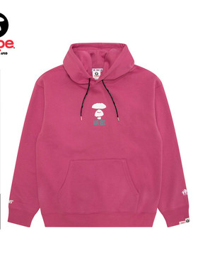 Aape旗舰店男装秋冬猿人字母印花休闲薄绒连帽卫衣D312XXP