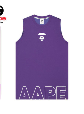 Aape女装春夏字母印花猿人刺绣迷彩拼接无袖背心0563XAE