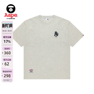 Aape旗舰店男装 T恤1724XAP 秋冬字母刺绣休闲潮流短袖
