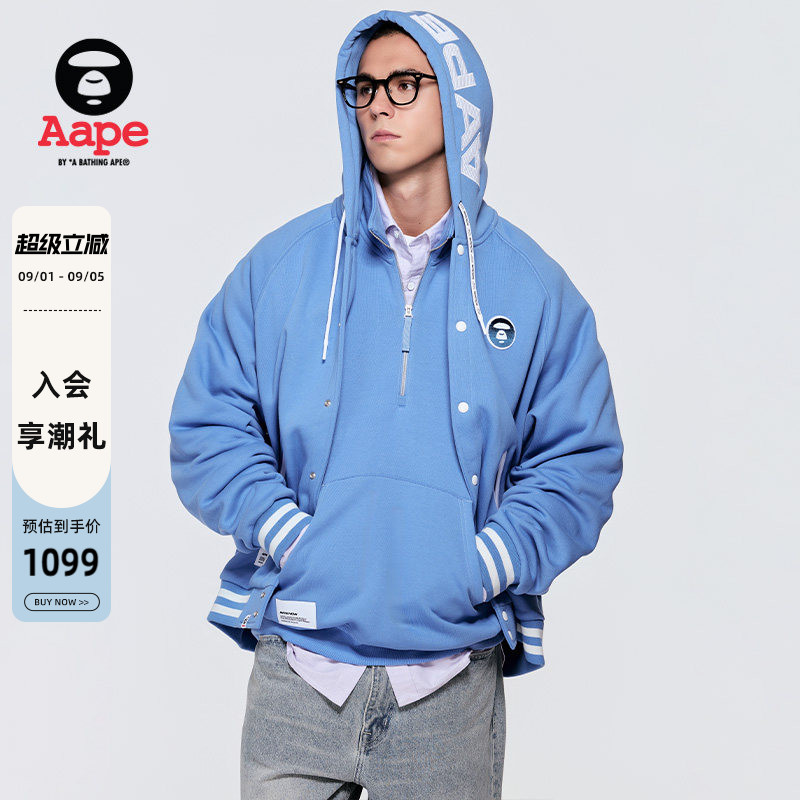 Aape牙刷绣徽章棒球服卫衣外套图片
