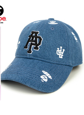 Aape旗舰配饰字母刺绣猿人印花潮流弯沿牛仔鸭舌帽棒球帽5260XAM