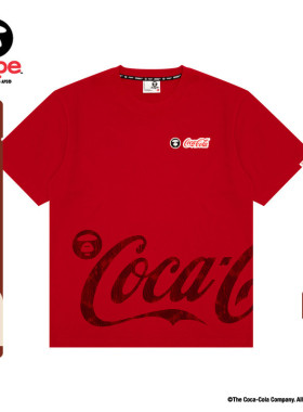 Aape联名可口可乐(COCA-COLA)男装猿人小标徽章短袖T恤9790XXQ