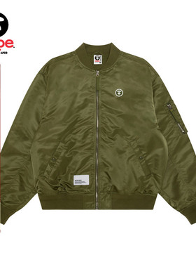 Aape旗舰店男装秋冬小标徽章休闲潮流宽松飞行夹克外套7728XXP