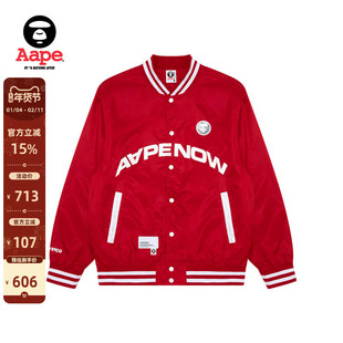 Aape旗舰店男装春夏印花简约少年感条纹棒球薄款外套7576XXK