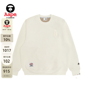 秋冬字母徽章老花猿人休闲薄绒圆领卫衣C376XXP Aape旗舰店男装