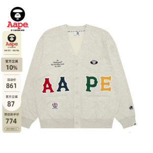 Aape旗舰店男装 外套C393XAP 秋冬彩色字母徽章休闲潮流卫衣开衫