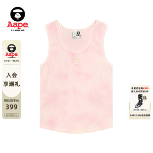 春夏猿人字母刺绣粉色渐变舒适背心1909XAQ Aape旗舰店女装