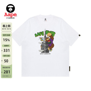 Aape旗舰店男装春季猿人军团潮流印花休闲短袖T恤1720XXP