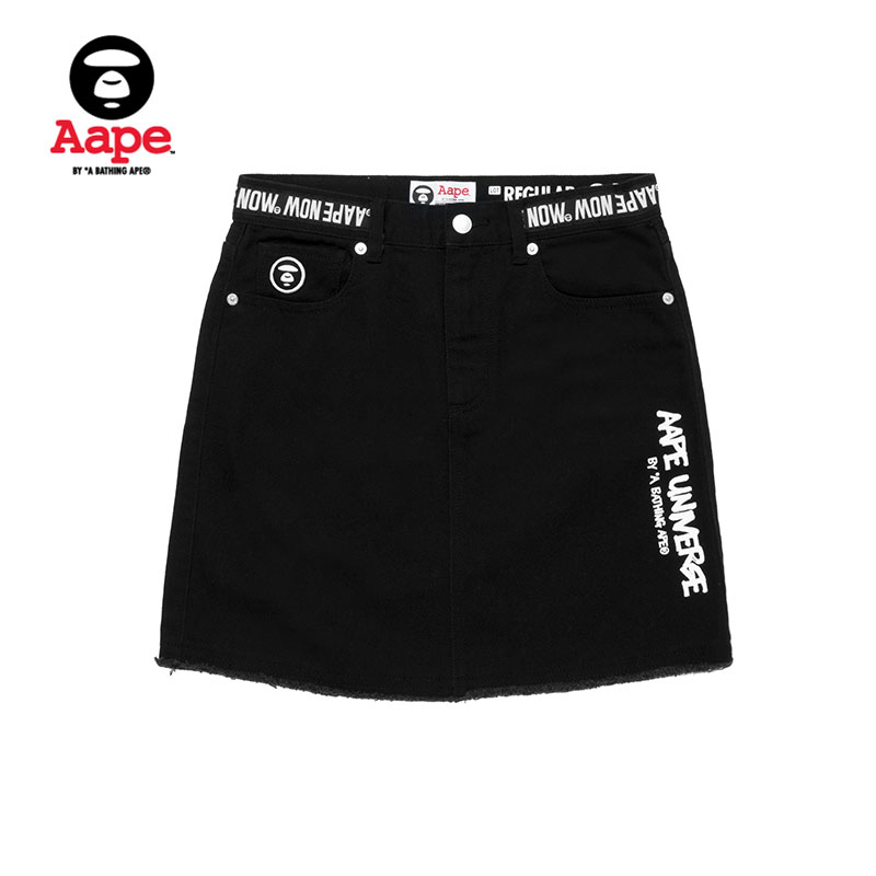Aape女装春夏字母印花腰部LOGO织带黑色牛仔短裙6417XXA|msdalam kategori Butik wanita / wanita, skirt - dari Buy2taobao.com untuk memberikan perkhidmatan ejen Taobao profesional membeli