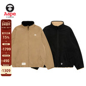 Aape旗舰店男装 秋冬小标徽章休闲潮流双面穿绒面夹克外套7732XXP
