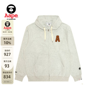 秋冬字母徽章简约潮流薄绒休闲卫衣外套C378XAP Aape旗舰店男装