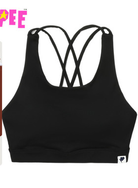 APEE女装秋冬心型标交叉肩带瑜伽吊带运动内衣F181A5P
