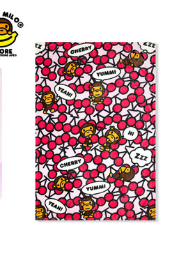 BABY MILO STORE配饰卡通小猴樱桃提花毛绒盖毯4486XXQ