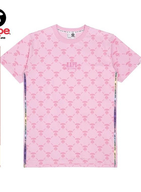 Aape旗舰店女装春夏满印猿人串标宽松长款T恤1322XXK