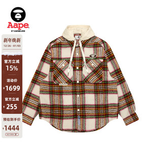 外套8549XXP 衬衫 Aape旗舰店男装 秋冬可拆卸帽格纹翻领潮流长袖