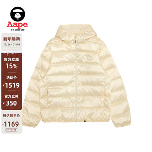 Aape旗舰店男装 秋冬小标徽章简约休闲连帽羽绒服外套7720XXP