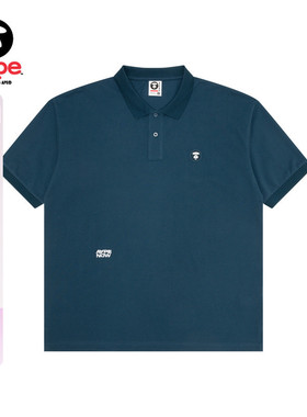 Aape旗舰店男装春夏猿人徽章字母刺绣休闲潮流翻领POLO衫1609XXO