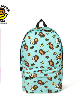 BABY MILO STORE配饰卡通小猴汉堡花朵图案双肩包（大号）4228XXQ