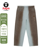 C649XXP 卫裤 Aape旗舰店男装 秋冬复古水洗做旧渐变薄绒休闲长裤