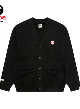 Aape旗舰店男装秋冬爱心徽章简约潮流卫衣开衫外套C353XXP