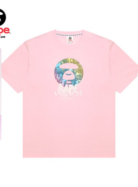 Aape旗舰店男装猿人撞色迷彩印花潮流短袖T恤1838XXQ