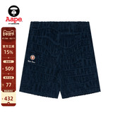Aape男装 春夏篮球猿人徽章毛巾字母提花潮流嘻哈休闲短裤 B602XXM