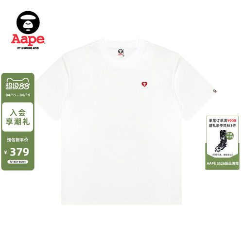 Aape心型猿人徽章舒适简约T恤