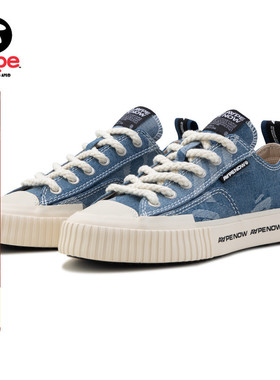 Aape旗舰店男鞋春夏Galaxy系列迷彩牛仔休闲低帮帆布鞋A648XAO