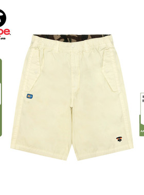 Aape旗舰店男装春夏猿人徽章水洗做旧潮流个性工装短裤D614XXQ