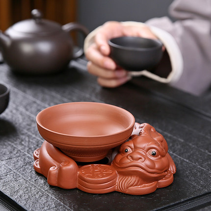 貔貅紫砂茶漏茶滤一体组合泡茶过滤器家用茶隔漏斗滤茶器茶具配件