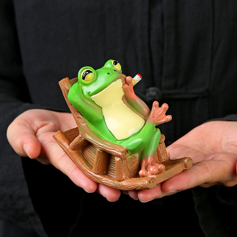 创意摇摇蛙变色茶宠摆件精品可养