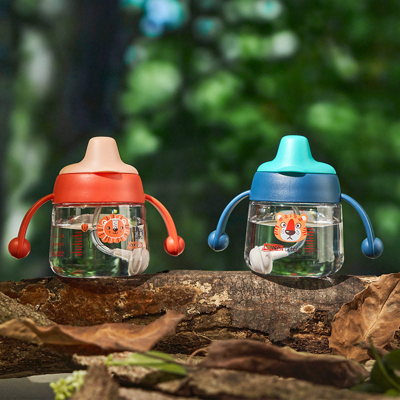 rovco日康儿童鸭嘴杯180ml宝宝婴儿学饮杯带重力球水杯b1042
