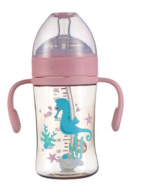 日康宽口径ppsu奶瓶婴幼儿喝奶喝水瓶带手柄带重力球多用杯吸管杯