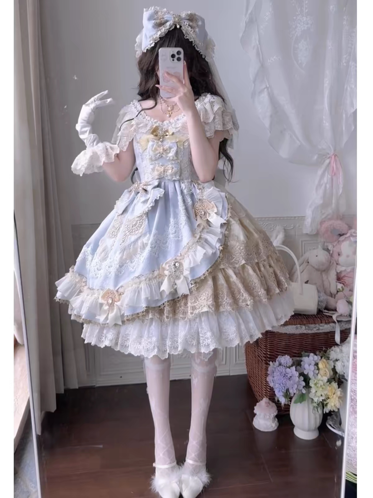 lolita裙子华丽花嫁连衣裙成人礼晚礼服公主裙短款洛丽塔永恒之心图片