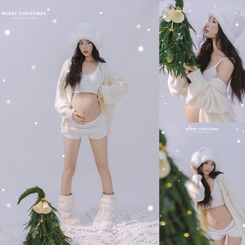 时尚孕妇影楼艺术照圣诞主题新款