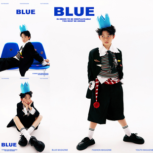 影楼男童简约风西服肖像主题写真艺术照服新款儿童模卡走秀演出服