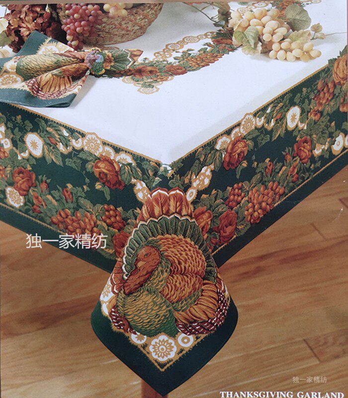 节日欧式风餐台布感恩节火鸡桌布