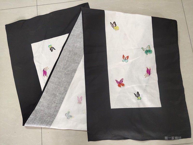 外贸大牌桌旗布蝴蝶花朵棉麻桌旗欧式奢华装饰茶几桌巾带电视柜巾