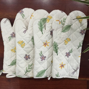 出口欧美微波炉烤箱手套田园风蜻蜓花园厨房烘焙烧烤隔热防烫手套