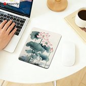 Mini映日荷花鼠标垫 办公出差办公电脑小号垫布面锁边防滑底1143