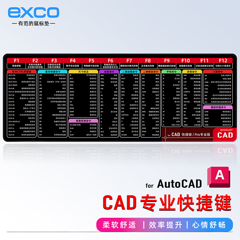 CAD绘图快捷键鼠标垫大号!