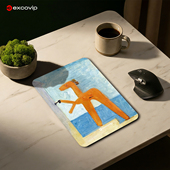 Mini打开船舱 浴者鼠标垫抽象办公电脑小号垫布面锁边防滑底1125