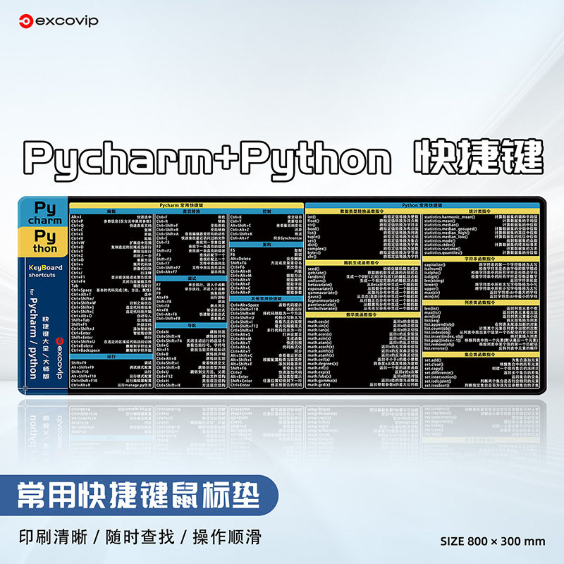 Python/Pycharm快捷键鼠标垫大号图片