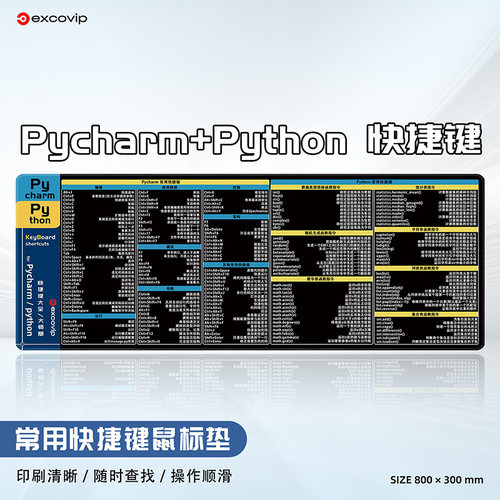 Python/Pycharm快捷键鼠标垫大号